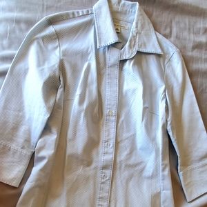 Banana Republic blue and white button down shirt